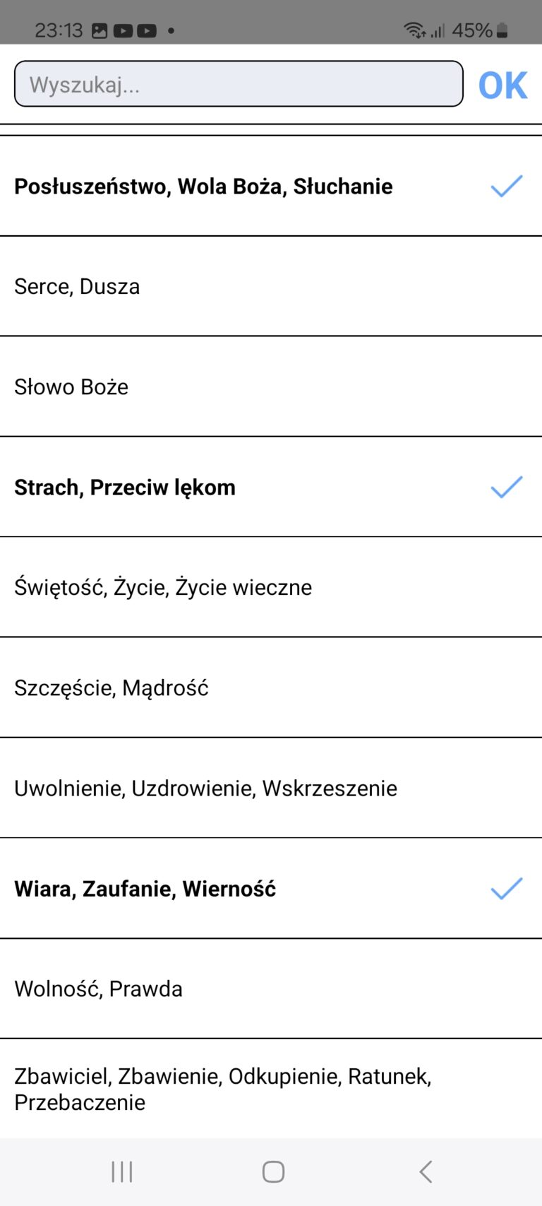 Przykład kategorii wyboru